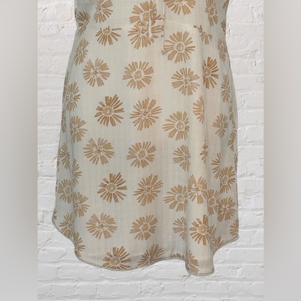 American Eagle Ivory Tan Summer Floral Corset Mini Dress L Cottagecore Bohemian - Picture 6 of 11